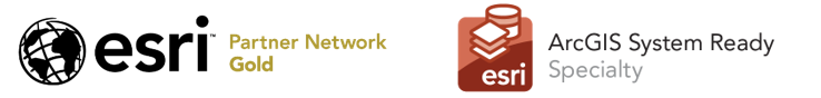Esri Partner Network Gold and ArcGIS System Ready Specialty logos