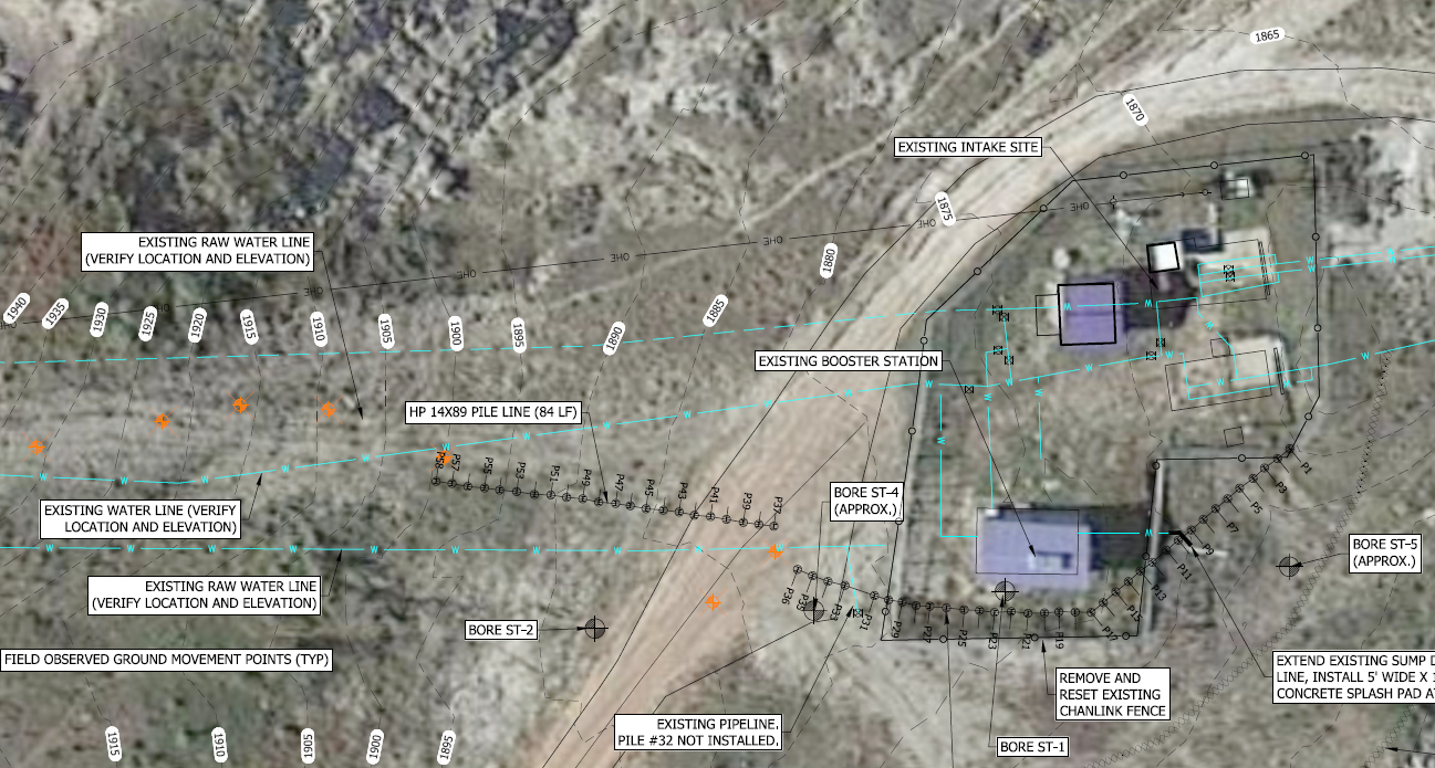 Figure 1. From Slide Area Pile Line Site Plan