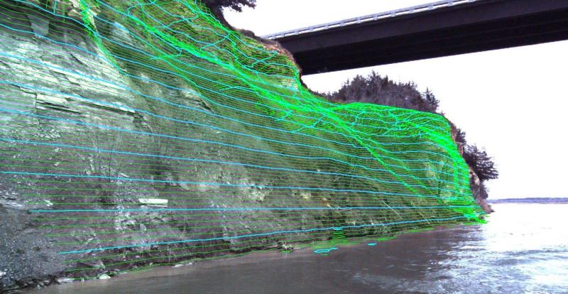 LiDAR survey of bridge bank