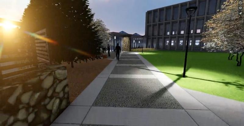 Exterior rendering of University of Mary project