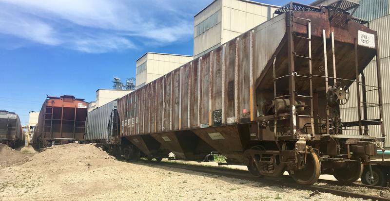 Train Cars Carrying Grain