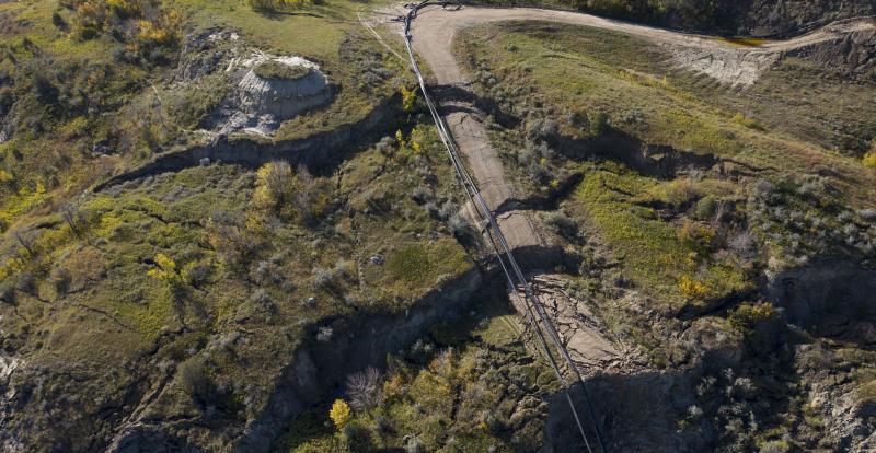 site collapse and road damage and Fort Berthold Rural Water intake