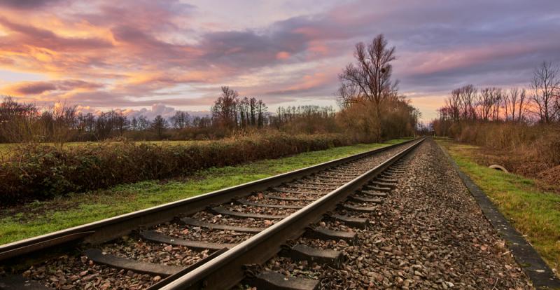 Railroad track in countryside