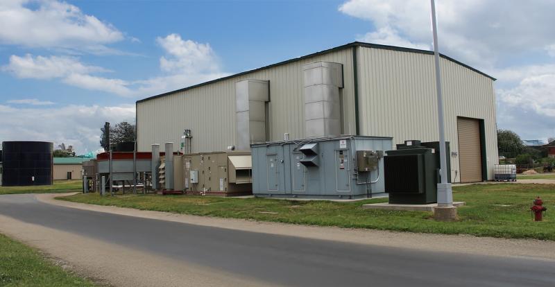 Exterior of RNG facility at a wastewater treatment plant