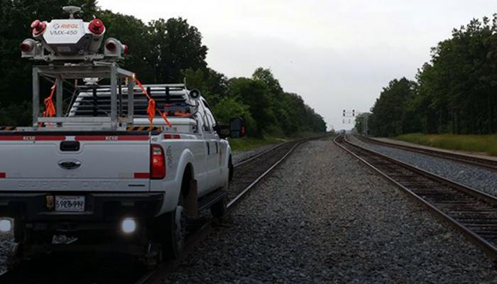 Mobile LiDAR Truck on Railroad Track