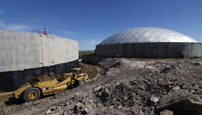 Water storage tank under construction