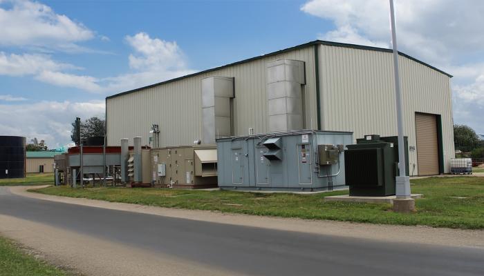 Exterior of RNG facility at a wastewater treatment plant